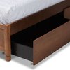 Baxton Studio Saffron ModernWalnut Brown Finished Wood Queen Size 4-Drawer Platform Storage Bed 196-11505-11508-ZORO